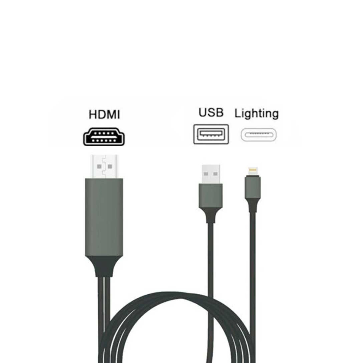 کابل تبدیل Lightning به HDMI پرودو مدل Braided طول 2 متر