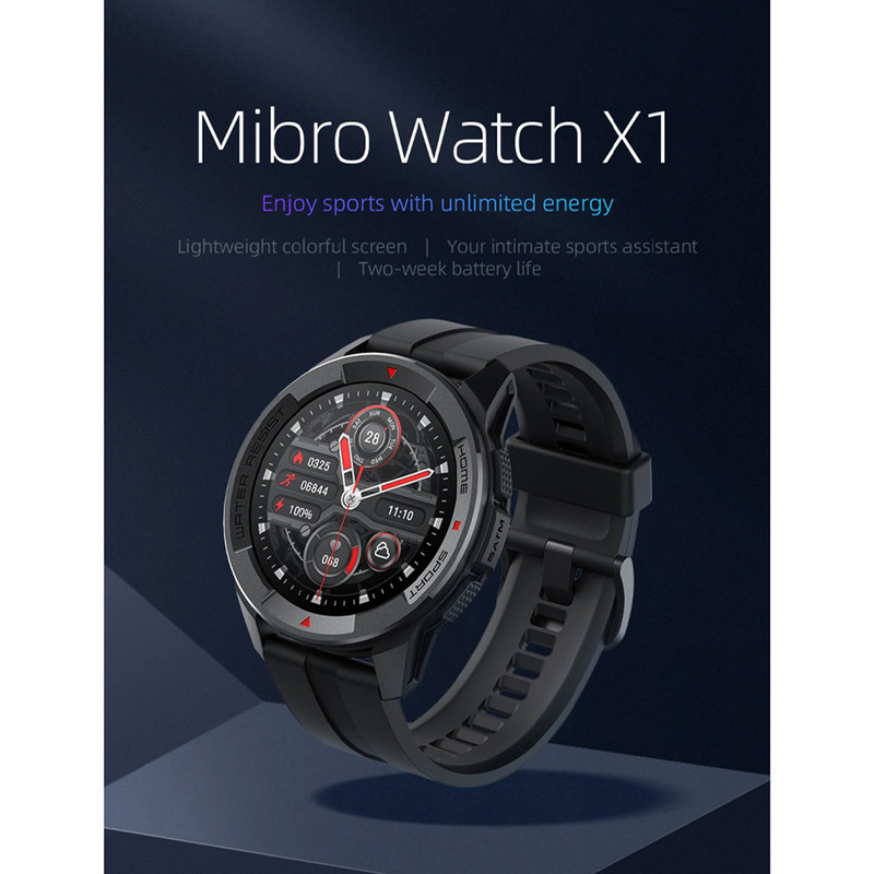 ساعت هوشمند شیائومی Mibro Watch X1 مشکی با گارانتی ۱۲ ماه شرکتی